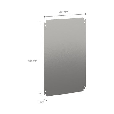 châssis plein - acier galvanisé - pour coffret H=600xL=400mm - Genielec sarl