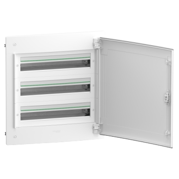 Coffret plastique encastré 3 rang. 24 modules - avec porte pleine   PrismaSeT XS - Genielec sarl