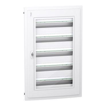 Coffret plastique encastré 5 rang. 24 modules - avec porte transp PrismaSeT XS