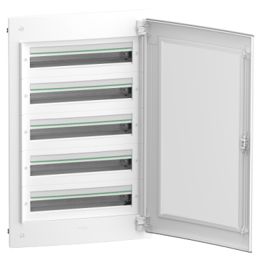Coffret plastique encastré 5 rang. 24 modules - avec porte transp PrismaSeT XS - Genielec sarl