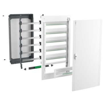 Coffret plastique encastré 5 rang. 24 modules - avec porte transp PrismaSeT XS - Genielec sarl