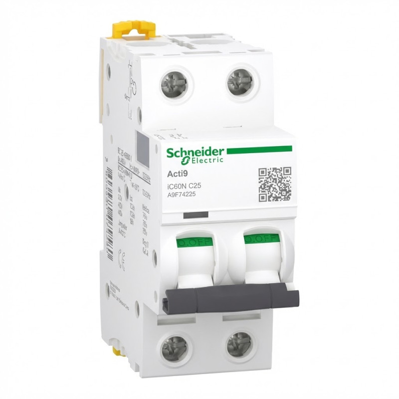 Disjoncteur miniature Acti9 iC60N 2P 25 A courbe C, 6000 A, 10 kA