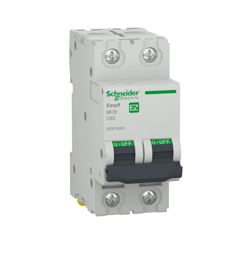 Disjoncteur miniature circuit breaker (MCB), Easy9, 2P, 63A, C curve, 4500A