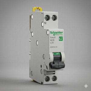 Disjoncteur miniature (MCB), Easy9, 1P+N, 25 A, courbe C, 4 500 A