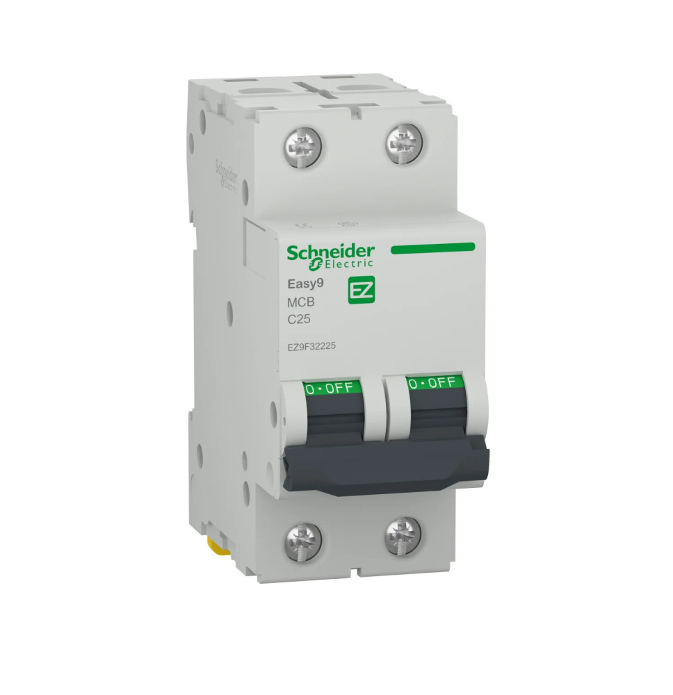 Disjoncteur miniature (MCB), Easy9, 2P, 25 A, courbe C, 4 500 A