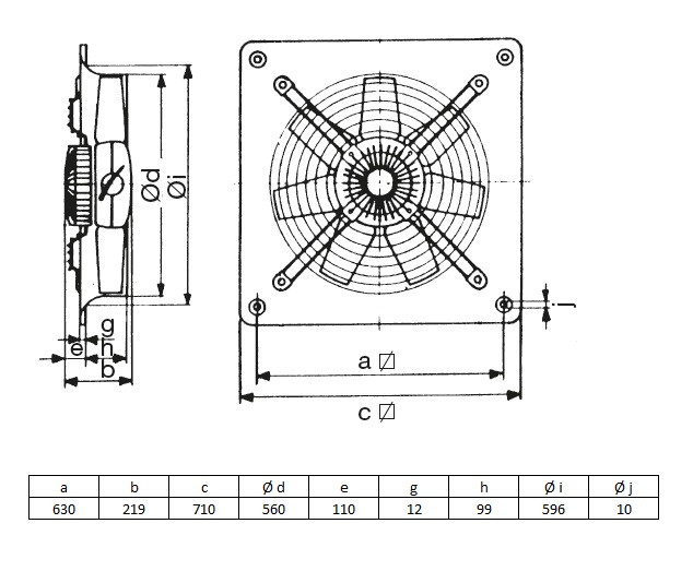 Extracteur d'air type HCBT/4-560/H 400V 50HZ 1287 W 12950 m3/h - Genielec sarl