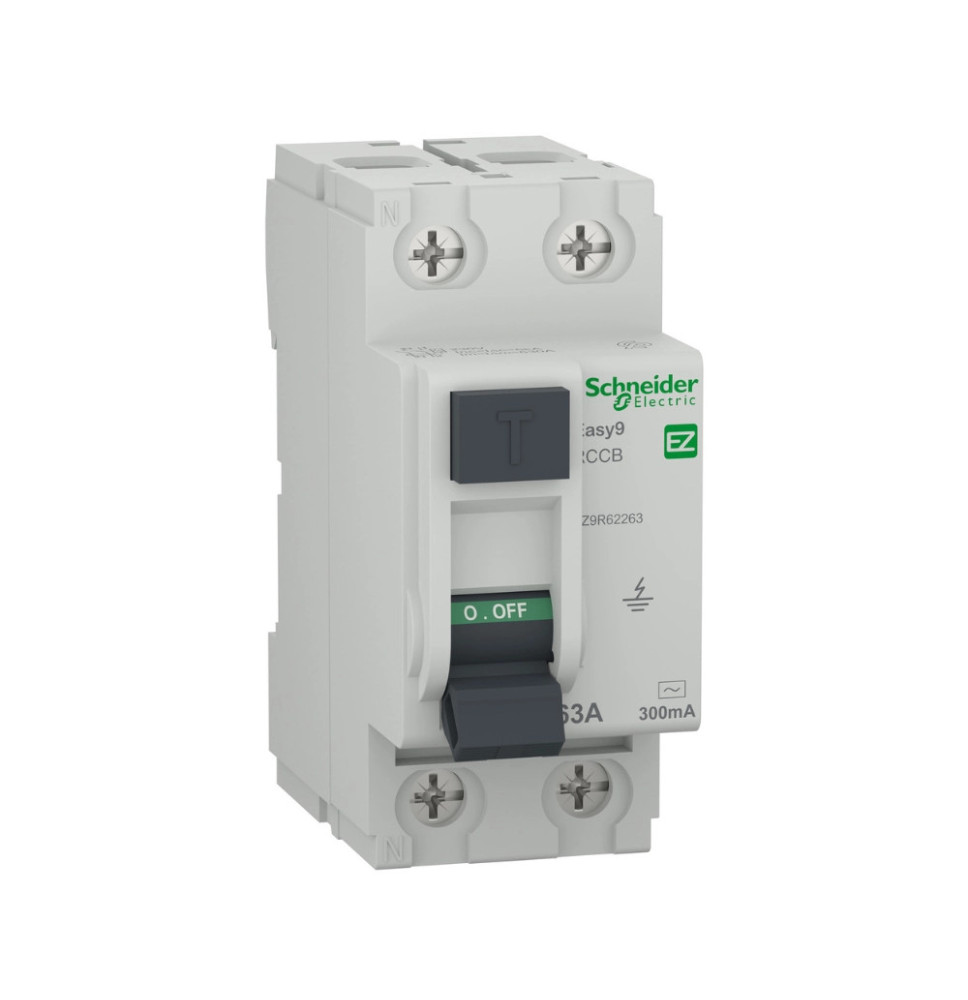 Interrupteur Différentiel Easy9 XP RCCB 2P 63A, 300mA AC