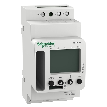 Interrupteur horaire programmable Acti9 IHP+ 1C (24h/7j) SMARTw