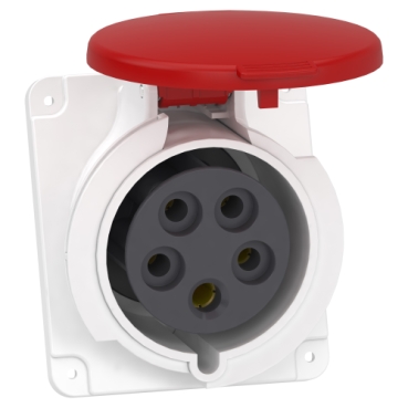 socle de prise industrielle coudée 32 A - 3P+N+T - 380-415 V CA - IP44 - PratiKa